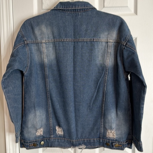 SAY WHAT? Distressed Denim Jacket - Size M - Picture 4 of 4